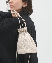 【WEB限定】ボールチェーンキルティング巾着ショルダー