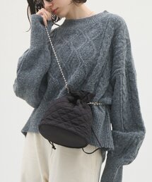 【WEB限定】ボールチェーンキルティング巾着ショルダー