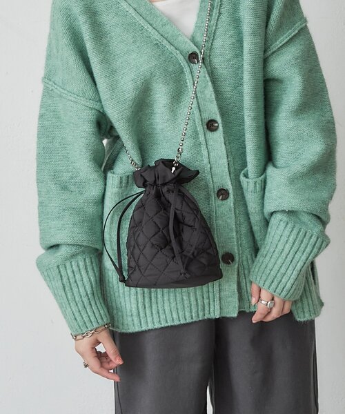 CIAOPANIC TYPY(チャオパニックティピー)の「:【ZOZO限定】ボールチェーンキルティング巾着ショルダー(ショルダーバッグ・レディース・アイボリー/オレンジ/ブラック/カーキ/グレイッシュベージュ・ONE SIZE)」の20枚目の写真