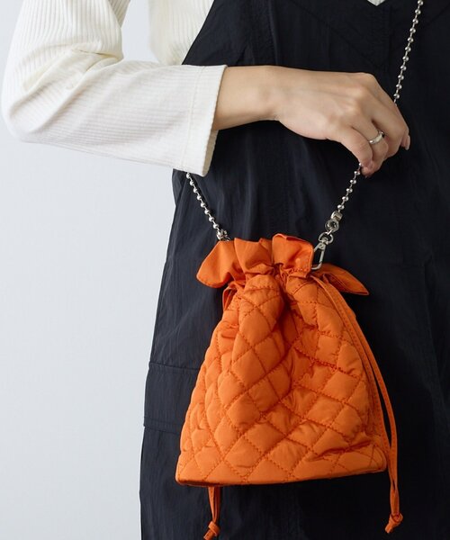 CIAOPANIC TYPY(チャオパニックティピー)の「:【ZOZO限定】ボールチェーンキルティング巾着ショルダー(ショルダーバッグ・レディース・アイボリー/オレンジ/ブラック/カーキ/グレイッシュベージュ・ONE SIZE)」の21枚目の写真
