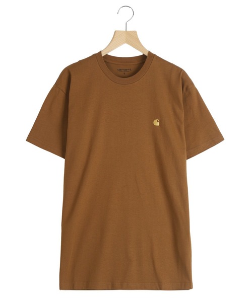 Carhartt WIP（カーハートダブリューアイピー）の「Carhartt WIP / カーハート ワークインプログレス：S/S CHASE T-SHIRT：I026391[WAX]（Tシャツ/カットソー・メンズ・ブラウン系その他/ブラック×ゴールド・S/M）」の2枚目の写真
