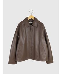 Fake leather zip blouson
