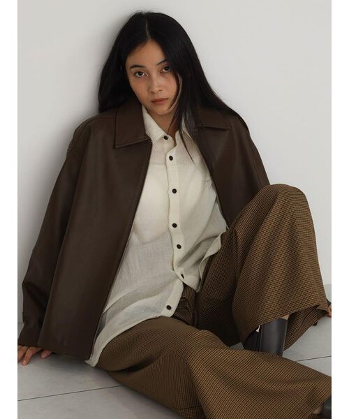 セール】Fake leather zip blouson（その他アウター）｜FIKA