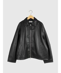 Fake leather zip blouson