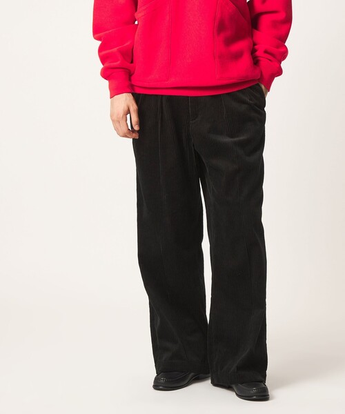 CITEN(シテン)の「<CITEN>コーデュロイワイドストレートシェフパンツ(スラックス・メンズ・ブラック/ライトグレー・M/L/S)」の2枚目の写真