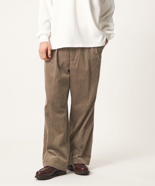 CITEN(シテン)の「<CITEN>コーデュロイワイドストレートシェフパンツ(スラックス・メンズ・ブラック/ライトグレー・M/L/S)」の3枚目の写真