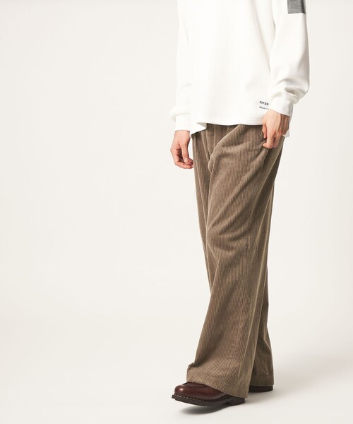 CITEN(シテン)の「<CITEN>コーデュロイワイドストレートシェフパンツ(スラックス・メンズ・ブラック/ライトグレー・M/L/S)」の4枚目の写真