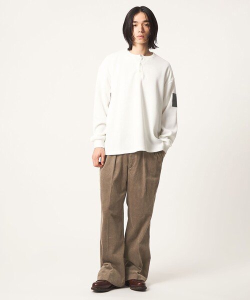 CITEN(シテン)の「<CITEN>コーデュロイワイドストレートシェフパンツ(スラックス・メンズ・ブラック/ライトグレー・M/L/S)」の5枚目の写真