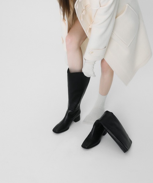 SAPPUN(サプン)の「Levera(レベラ)ベーシックロングブーツプラスタイプ(220-66406)SAPPUN(サプン)(ブーツ・レディース・ブラック・25/24.5/24/23.5/23/22.5)」の2枚目の写真