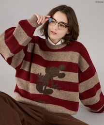 ONCILY（オンシェリー）の「【 Disney / Mickey Mouse 】SILHOUETTE MOTIF KNIT / シルエットモチーフニット（ニット/セーター）」