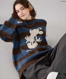 ONCILY（オンシェリー）の「【 Disney / Mickey Mouse 】SILHOUETTE MOTIF KNIT / シルエットモチーフニット（ニット/セーター）」