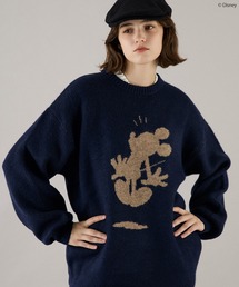 ONCILY（オンシェリー）の「【 Disney / Mickey Mouse 】SILHOUETTE MOTIF KNIT / シルエットモチーフニット（ニット/セーター）」