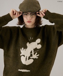 ONCILY（オンシェリー）の「【 Disney / Mickey Mouse 】SILHOUETTE MOTIF KNIT / シルエットモチーフニット（ニット/セーター）」