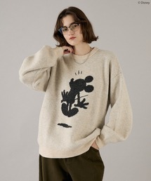 ONCILY（オンシェリー）の「【 Disney / Mickey Mouse 】SILHOUETTE MOTIF KNIT / シルエットモチーフニット（ニット/セーター）」