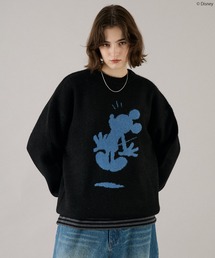 ONCILY（オンシェリー）の「【 Disney / Mickey Mouse 】SILHOUETTE MOTIF KNIT / シルエットモチーフニット（ニット/セーター）」