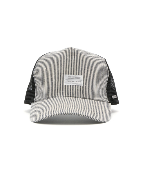 CABALLERO(キャバレロ)の「CABALLERO MESH CAP CUENCA LINEN DENIM STRIPE NAVY(キャップ・メンズ・ネイビー・FREE)」の4枚目の写真
