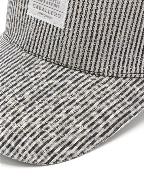 CABALLERO(キャバレロ)の「CABALLERO MESH CAP CUENCA LINEN DENIM STRIPE NAVY(キャップ・メンズ・ネイビー・FREE)」の6枚目の写真