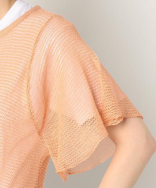 Another Edition(アナザーエディション)の「メッシュフリルスリーブプルオーバー/AEMFC MESH フリル SL PO◆(ニット/セーター・レディース・ホワイト/ライトピンク・FREE)」の7枚目の写真