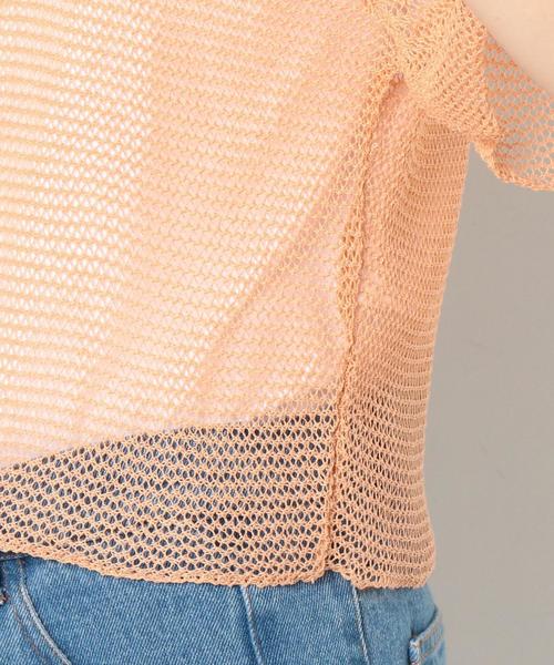 Another Edition(アナザーエディション)の「メッシュフリルスリーブプルオーバー/AEMFC MESH フリル SL PO◆(ニット/セーター・レディース・ホワイト/ライトピンク・FREE)」の8枚目の写真