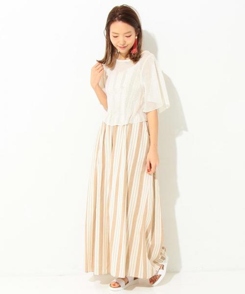 Another Edition(アナザーエディション)の「メッシュフリルスリーブプルオーバー/AEMFC MESH フリル SL PO◆(ニット/セーター・レディース・ホワイト/ライトピンク・FREE)」の12枚目の写真