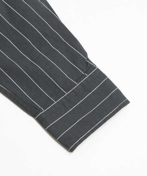 WEGO（ウィゴー）の「WEGO/ストレッチバンドカラーロングシャツ（シャツ/ブラウス・メンズ・ホワイト/ホワイト系その他/ブラック系その他・L/M）」の8枚目の写真