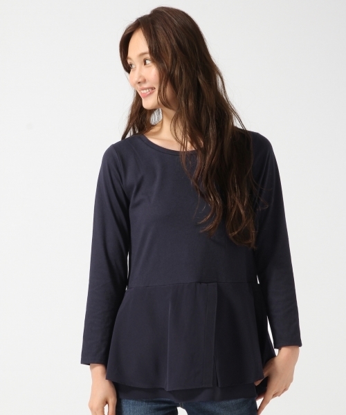 GLOBAL WORK（グローバルワーク）の「スソディティールT長袖/725121（Tシャツ/カットソー・レディース・ブラック/カーキ/ホワイト系その他/ホワイト/ネイビー/グレー・LARGE/SMALL/MEDIUM）」の6枚目の写真