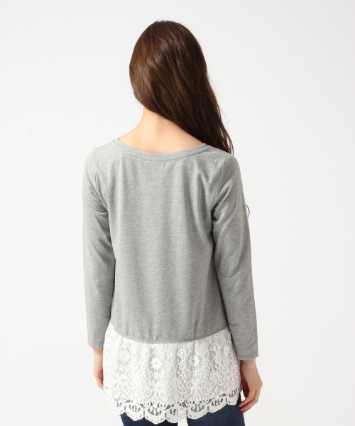 GLOBAL WORK（グローバルワーク）の「スソディティールT長袖/725121（Tシャツ/カットソー・レディース・ブラック/カーキ/ホワイト系その他/ホワイト/ネイビー/グレー・LARGE/SMALL/MEDIUM）」の16枚目の写真