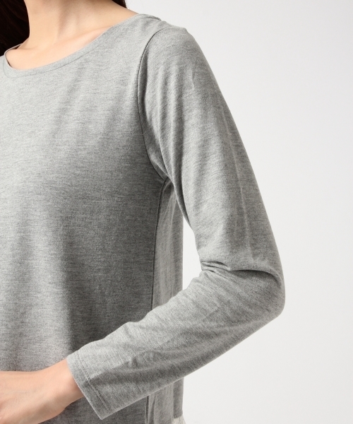 GLOBAL WORK（グローバルワーク）の「スソディティールT長袖/725121（Tシャツ/カットソー・レディース・ブラック/カーキ/ホワイト系その他/ホワイト/ネイビー/グレー・LARGE/SMALL/MEDIUM）」の9枚目の写真