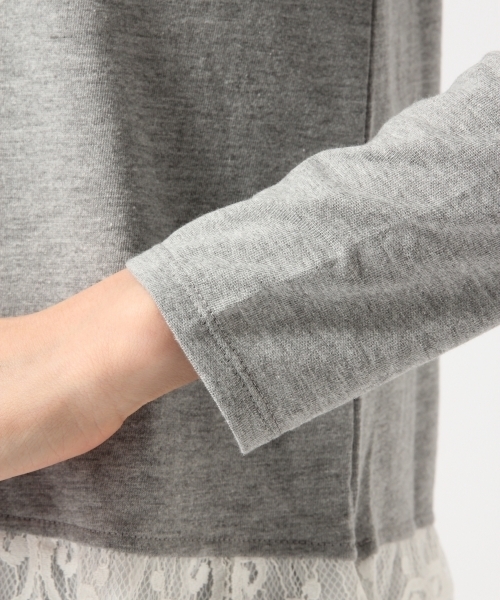 GLOBAL WORK（グローバルワーク）の「スソディティールT長袖/725121（Tシャツ/カットソー・レディース・ブラック/カーキ/ホワイト系その他/ホワイト/ネイビー/グレー・LARGE/SMALL/MEDIUM）」の10枚目の写真