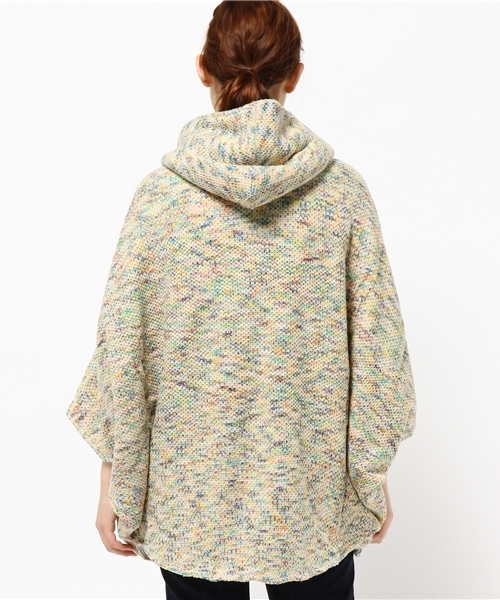 チャイハネ（チャイハネ）の「【チャイハネ】yul カラフルニットポンチョジャケット（その他アウター・レディース・ネイビー/ホワイト/オレンジ・FREE）」の15枚目の写真