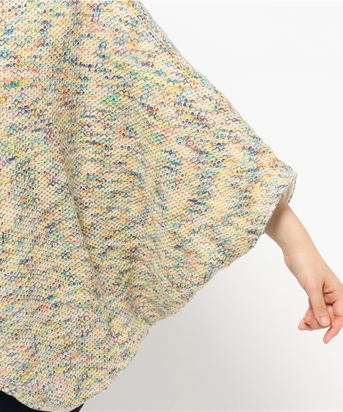 チャイハネ（チャイハネ）の「【チャイハネ】yul カラフルニットポンチョジャケット（その他アウター・レディース・ネイビー/ホワイト/オレンジ・FREE）」の17枚目の写真