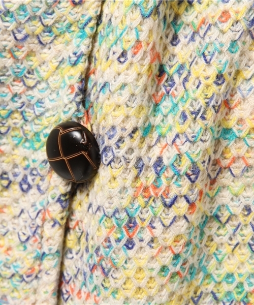 チャイハネ（チャイハネ）の「【チャイハネ】yul カラフルニットポンチョジャケット（その他アウター・レディース・ネイビー/ホワイト/オレンジ・FREE）」の8枚目の写真