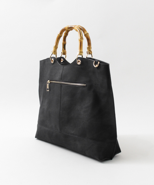 UR SELECT（ユーアールセレクト）の「バンブートートBAG（トートバッグ・レディース・ブラウン/グリーン/イエロー/ブラック・ONESIZE）」の8枚目の写真