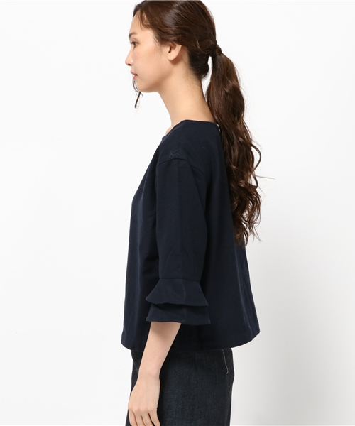 LBC(エルビーシー)の「nカラーフラノ袖フリルプルオーバー(シャツ/ブラウス・レディース・ネイビー/チャコールグレー/ライトブラウン・MEDIUM)」の5枚目の写真