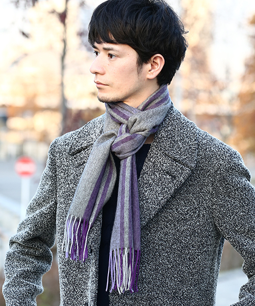 Lanvin En Bleu ランバンオンブルー の Stripe Cashmere Muffler ストライプ カシミヤ マフラー マフラー Wear