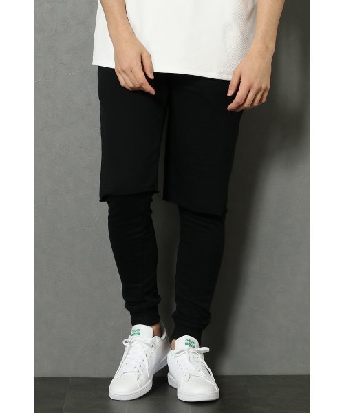VENCEEXCHANGE(ヴァンスエクスチェンジ)の「裏毛フェイクレイヤードパンツ (その他パンツ・メンズ・オフホワイト/ブラック・LARGE/MEDIUM)」の2枚目の写真