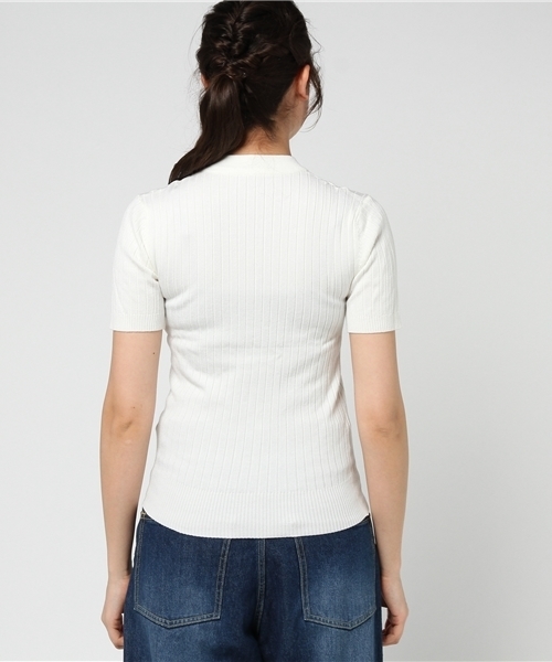 KOBE LETTUCE（コウベレタス）の「春夏に押さえておきたい「リブT」が登場！ワイドリブ★クルーネックニット/ハイネック/トップス/レディース/神戸レタス[C2391]（ニット/セーター・レディース・ブラック/オフホワイト/ブルー/グリーン/ピンク/イエロー・FREE）」の9枚目の写真