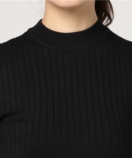 KOBE LETTUCE（コウベレタス）の「春夏に押さえておきたい「リブT」が登場！ワイドリブ★クルーネックニット/ハイネック/トップス/レディース/神戸レタス[C2391]（ニット/セーター・レディース・ブラック/オフホワイト/ブルー/グリーン/ピンク/イエロー・FREE）」の10枚目の写真