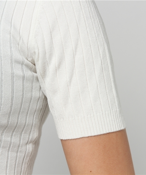 KOBE LETTUCE（コウベレタス）の「春夏に押さえておきたい「リブT」が登場！ワイドリブ★クルーネックニット/ハイネック/トップス/レディース/神戸レタス[C2391]（ニット/セーター・レディース・ブラック/オフホワイト/ブルー/グリーン/ピンク/イエロー・FREE）」の14枚目の写真