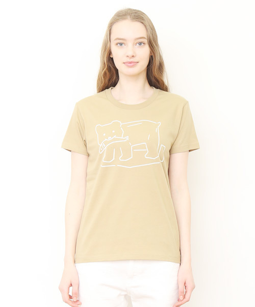 Design Tshirts Store graniph（デザイン　ティーシャツ　ストア　グラニフ）の「ベーシックTシャツ/キボリノクマ（Tシャツ/カットソー・メンズ・ベージュ系その他・SMALL/MEDIUM/X-SMALL/LARGE）」の2枚目の写真