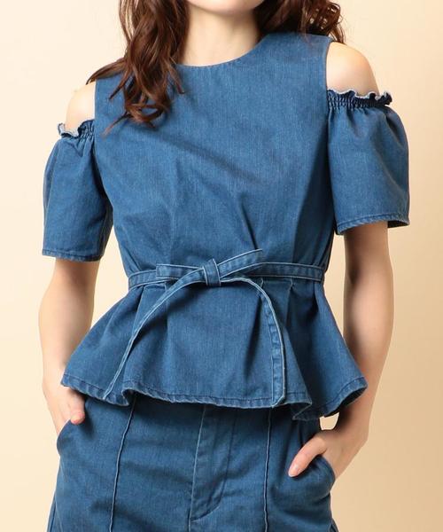 オリジナル セール オープンショルダーデニムブラウス シャツ ブラウス Deicy デイシー のファッション 大安売り Www Uksf Org