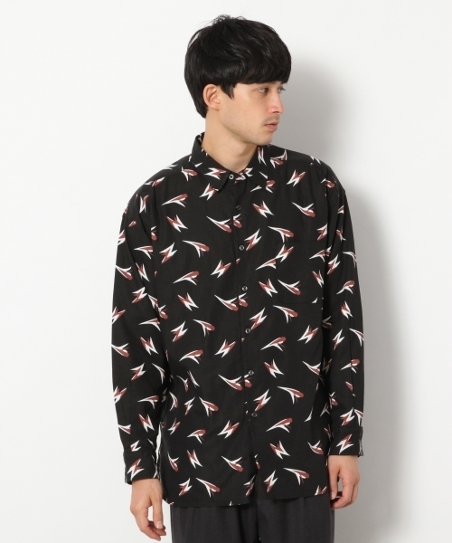 RAGEBLUE（レイジブルー）の「コットン/レーヨン総柄シャツ/776784（シャツ/ブラウス・メンズ・ブラック/ネイビー・LARGE/MEDIUM/SMALL）」の3枚目の写真