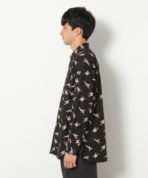 RAGEBLUE（レイジブルー）の「コットン/レーヨン総柄シャツ/776784（シャツ/ブラウス・メンズ・ブラック/ネイビー・LARGE/MEDIUM/SMALL）」の4枚目の写真