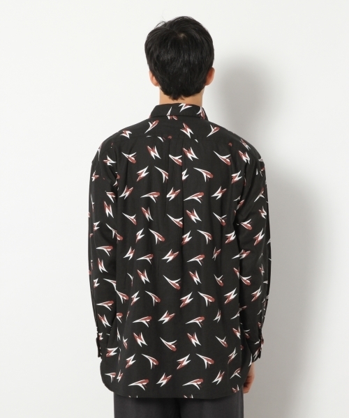 RAGEBLUE（レイジブルー）の「コットン/レーヨン総柄シャツ/776784（シャツ/ブラウス・メンズ・ブラック/ネイビー・LARGE/MEDIUM/SMALL）」の5枚目の写真