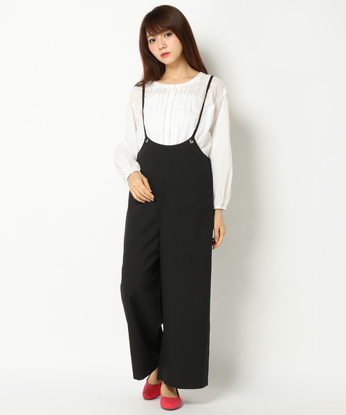 LBC(エルビーシー)の「キャミサロペット(サロペット/オーバーオール・レディース・ブラック/ベージュ・MEDIUM)」の2枚目の写真