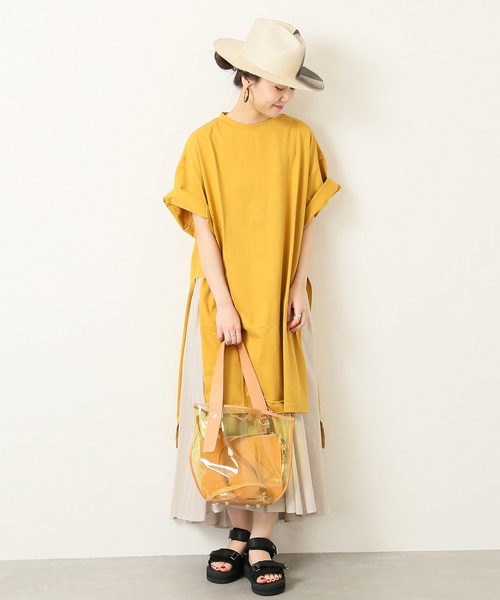 JOURNAL STANDARD（ジャーナルスタンダード）の「クリアジャージークルーネックスリットチュニックプルオーバー◆#（チュニック・レディース・ホワイト/ブラック/ブルー/マスタード・FREE）」の20枚目の写真