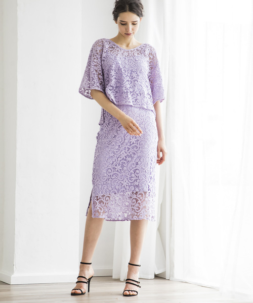 Emma Taylor（エマテイラー）の「レースナロウスカート（スカート・レディース・ベージュ/ネイビー/ミント/ラベンダー・36/38）」の5枚目の写真