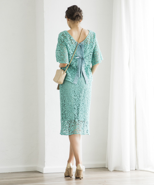 Emma Taylor（エマテイラー）の「レースナロウスカート（スカート・レディース・ベージュ/ネイビー/ミント/ラベンダー・36/38）」の18枚目の写真