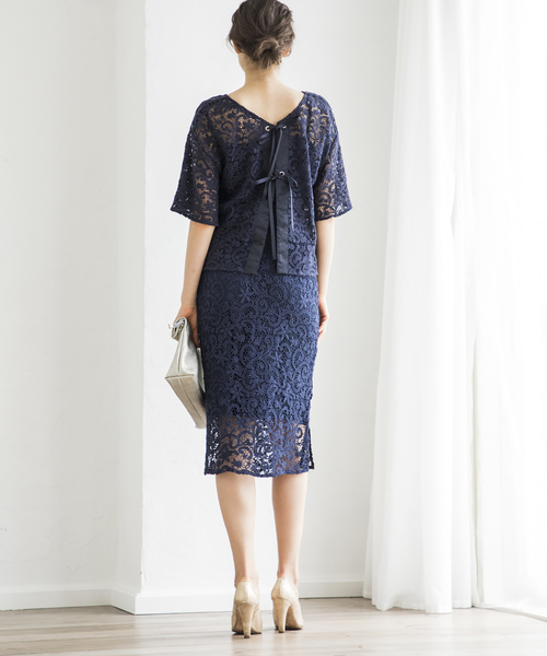 Emma Taylor（エマテイラー）の「レースナロウスカート（スカート・レディース・ベージュ/ネイビー/ミント/ラベンダー・36/38）」の22枚目の写真