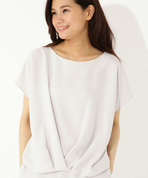 22 OCTOBRE（ヴァンドゥ－オクトーブル）の「◆ダブルサテンブラウス（シャツ/ブラウス・レディース・ブラック/グレー/ダークネイビー・38/36）」の2枚目の写真